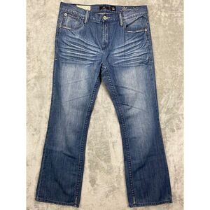 Marc Ecko Men's Jeans 34x32 (Actual 36x34) Boot Cut Dark Wash Faded‎ Y2K Baggy